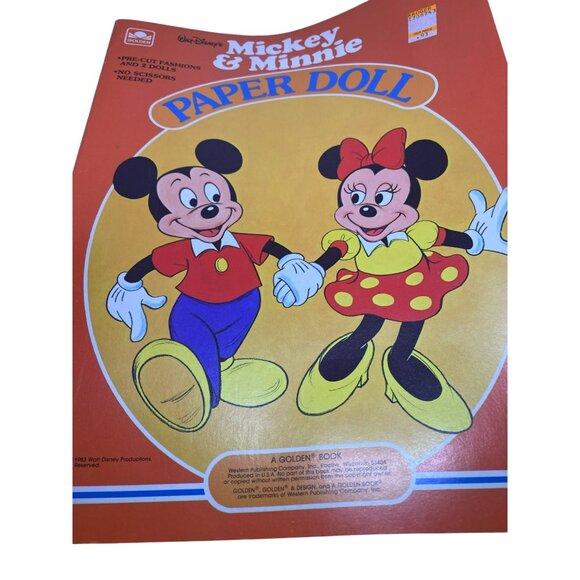 Vintage 1983 Walt Disney Mickey & Minnie Paper Doll Book - Picture 1 of 7